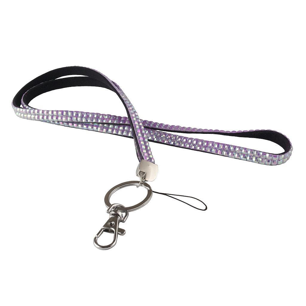 Rhinestone Lanyard - Eggplant