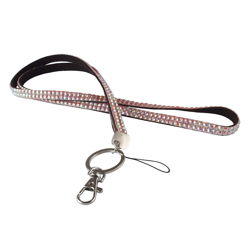 Rhinestone Lanyard - Carnation